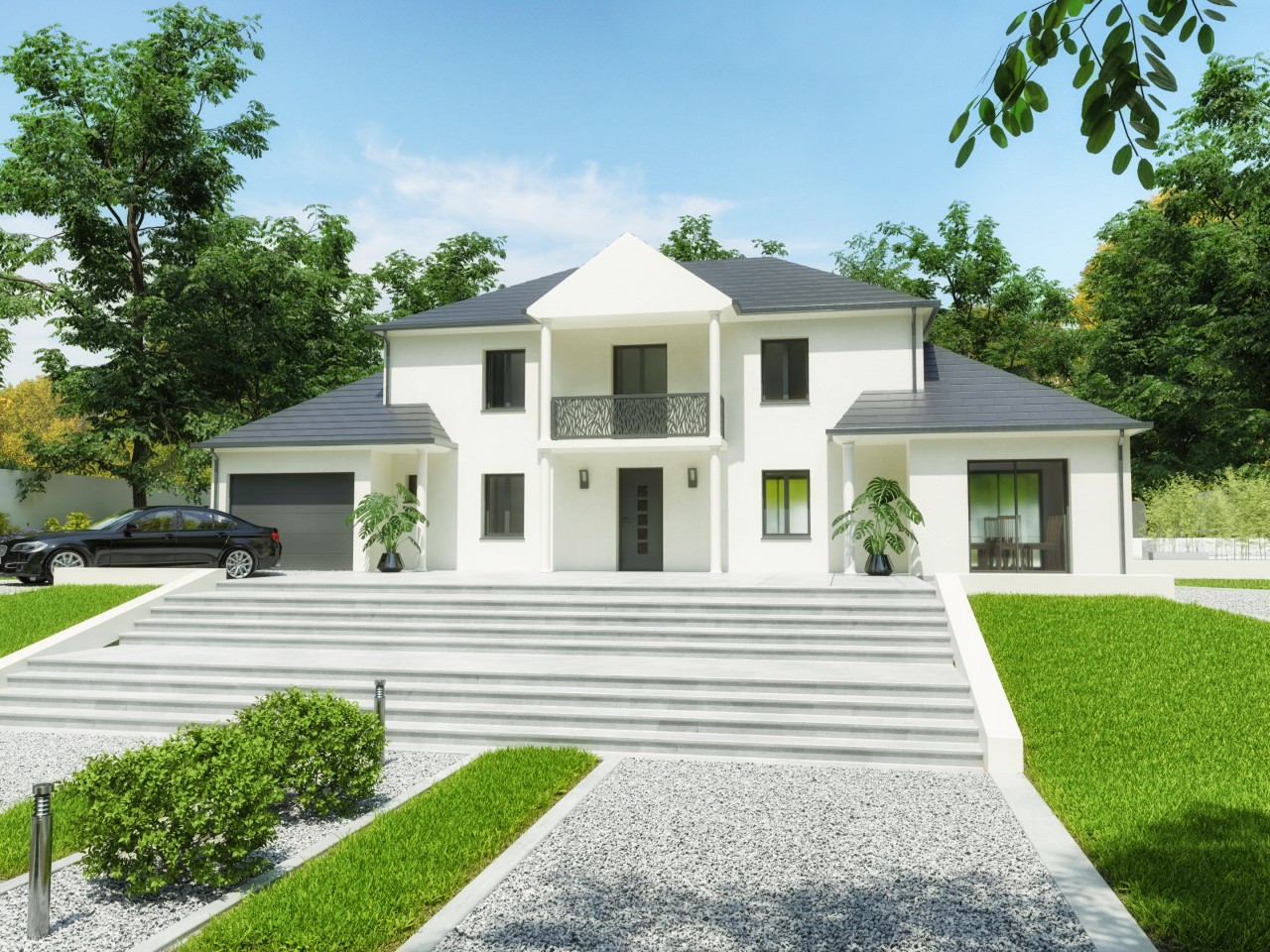 Construire maison etage sur mesure 200m² balcon